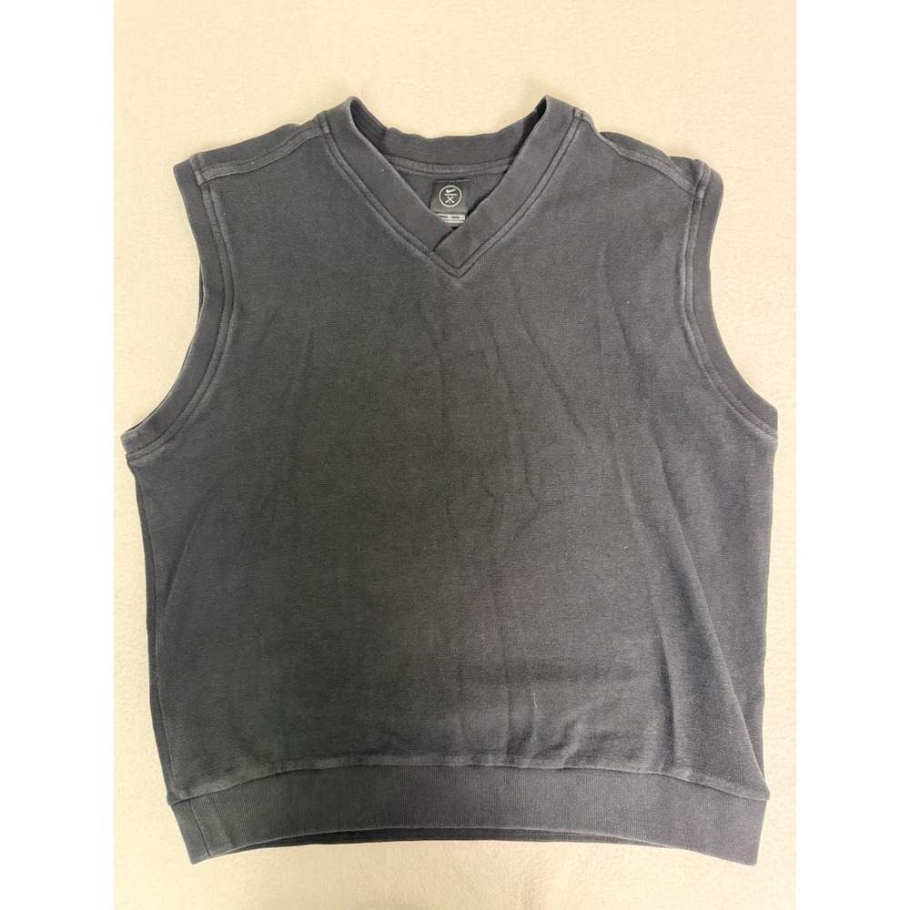 Nike Golf V-Neck Sweater Vest Men's XL Black Crossed Clubs Logo Knit